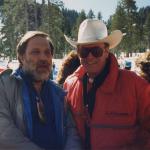 Michael on the slopes with the Lone Ranger (Clayton Moore).